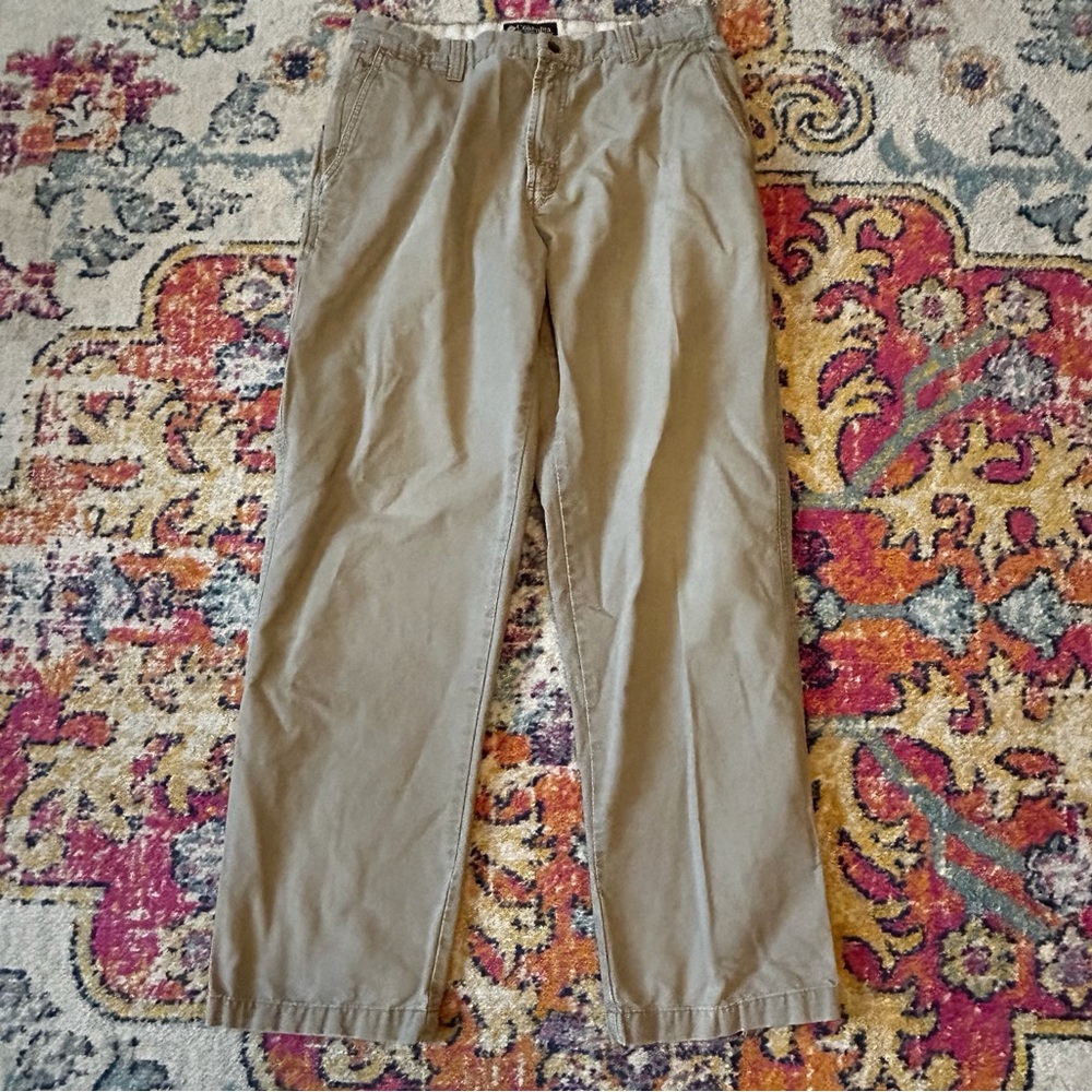 COLUMBIA Men’s Pants Khakis Chino Flat Front Size 34